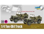 Dragon 1:72 1/4-Ton 4x4 Truck, US Army, Western Front 1944 + 401st Glider Infantry Rgt., 101st Airborne Div., France 1944