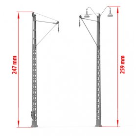 Mini Art 1:35 Railroad power poles and lamps