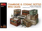 Mini Art 1:35 CHAMPAGNE AND COGNAC BOTTLES WITH CRATES