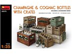 Mini Art 1:35 CHAMPAGNE AND COGNAC BOTTLES WITH CRATES 