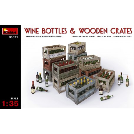 Mini Art 35571 Wine bottles & wooden crates