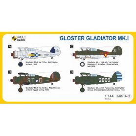 Mark I 1:144 Gloster Gladiator Mk.I Last Biplane Fighter