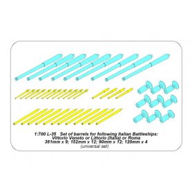 Aber 1:700 Lufy do Littorio, Roma , Vittorio Veneto: 381mm x 9 152mm x 12 90mm x 12