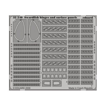 Swordfish hinges and surface panels TRUMPETER