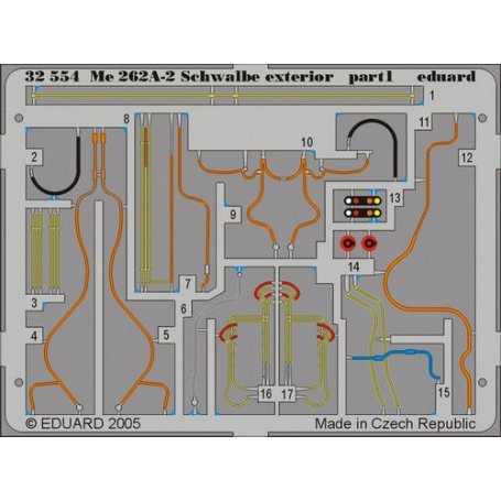Eduard 1:32 Messerschmitt Me 262A-2 Schwalbe exterior TRUMPETER