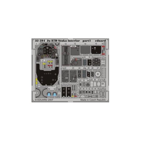 Eduard 1:32 Junkers Ju 87D Stuka interior HASEGAWA