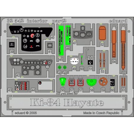 Eduard 1:32 Nakajima Ki-84 Hayate interior HASEGAWA