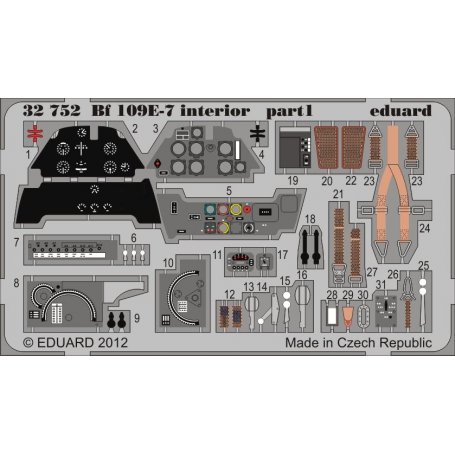 Eduard 1:32 Messerschmitt Bf 109 E-7 interior TRUMPETER