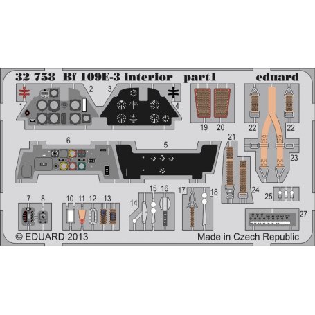 Bf 109E-3 interior S.A. CYBER HOBBY