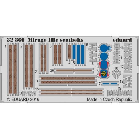 Mirage IIIc seatbelts ITALERI 2505