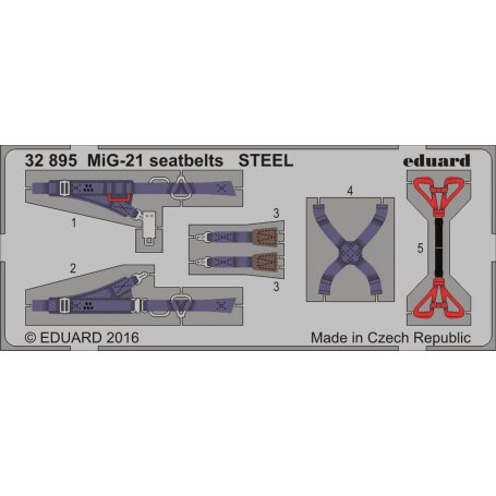 Eduard 1:32 MiG-21 seatbelts STEEL