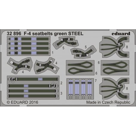Eduard 1:32 F-4 seatbelts green STEEL