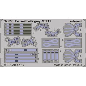 Eduard 1:32 F-4 seatbelts grey STEEL