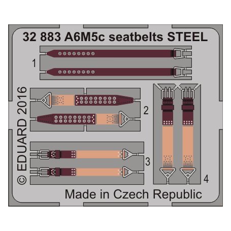 Eduard 1:32 Mtsubishi A6M5c seatbelts STEEL HASEGAWA ST34