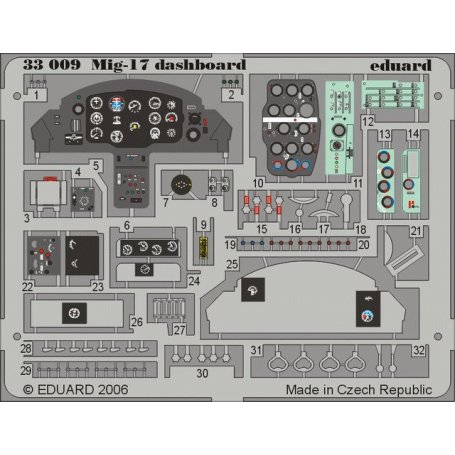 MiG-17 dashboard 1/32 TRUMPETER