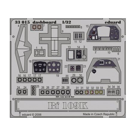 Bf 109K dashboard 1/32 HASEGAWA