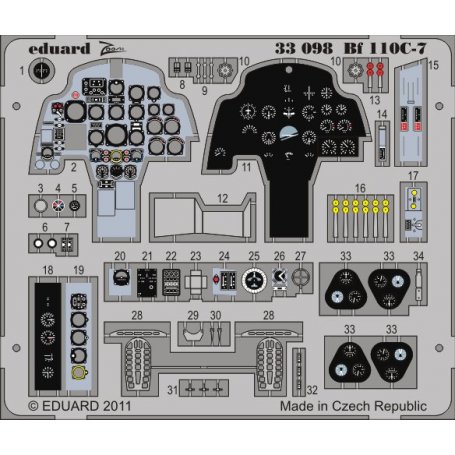 Eduard 1:32 Messerschmitt Bf 110 C-7 dla Dragon 1/32 DRAGON