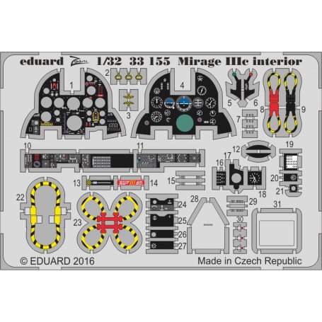 Eduard 1:32 Mirage IIIc interior ITALERI 2505