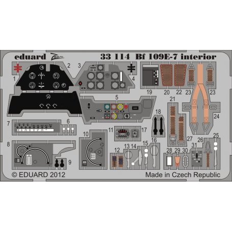 Eduard 1:32 Messerschmitt Bf 109 E-7 interior S.A. 1/32 TRUMPETER