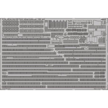 USS Iwo Jima LHD-7 pt.4 railings and safety nets TRUMPETER