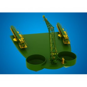 Eduard 1:200 USS Missouri part 3 crane and catapults dla Trumpeter 3705