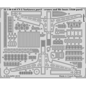 Eduard 1:350 USS CV-5 Yorktown part 1 cranes and life boats dla Merit 65301