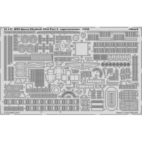 HMS Queen Elizabeth 1943 pt 3 - superstructure Trumpeter 05324