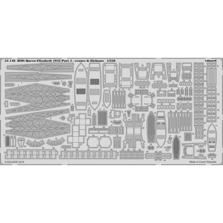 HMS Queen Elizabeth 1943 pt 4 - cranes and lifeboats Trumpeter 05324