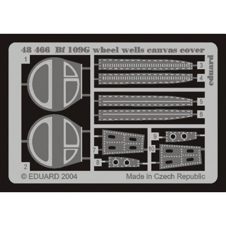 Bf 109G wheel wells canvas cover HASEGAWA