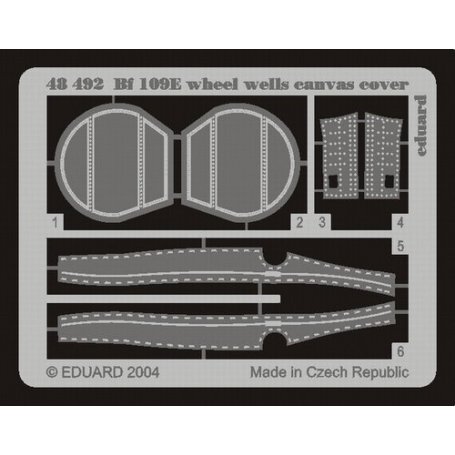 Bf 109E wheel wells canvas cover HASEGAWA