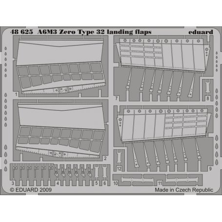 Eduard 1:48 Mitsubishi A6M3 Zero Type 32 landing flaps dla Hasegawa