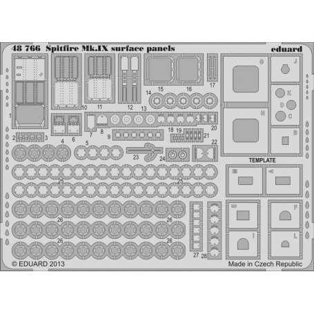 Eduard 1:48 Supermarine Spitfire Mk.IX surface panels dla Eduard