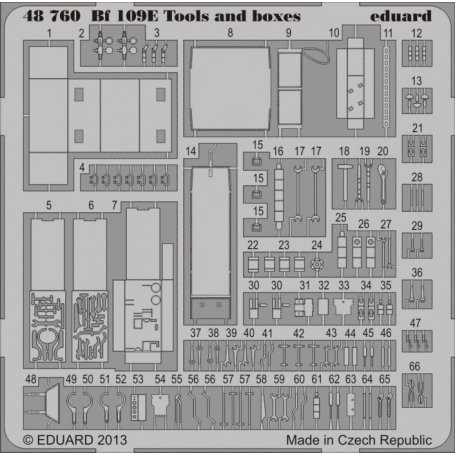 Bf 109E tools and boxes