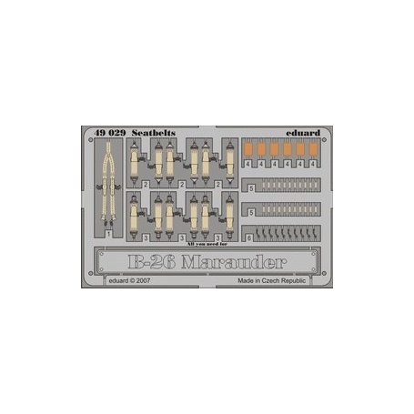 Eduard 1:48 B-26 seatbelts REVELL/MONOGRAM