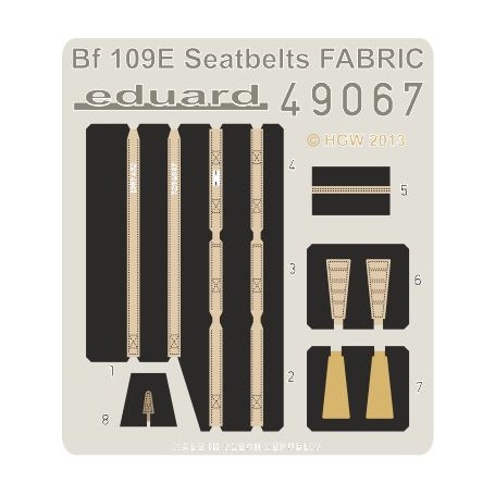 Bf 109E seatbelts FABRIC