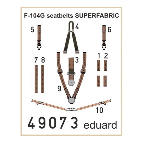 Eduard 1:48 F-104G seatbelts FABRIC (Hasegawa)