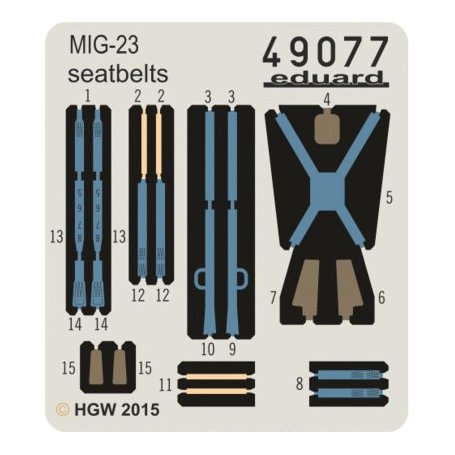 Eduard 1:48 MiG-23 seatbelts FABRIC Trumpeter