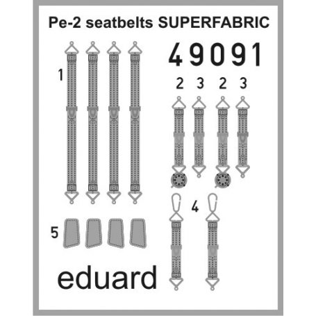 Eduard 1:48 Pe-2 seatbelts SUPERFABRIC ZVEZDA 4809