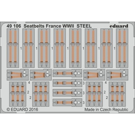 Eduard 1:48 Seatbelts France WWII STEEL