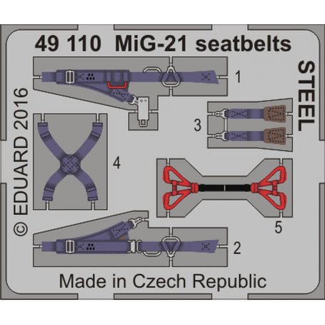 Eduard 1:48 MiG-21 seatbelts STEEL