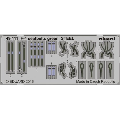 Eduard 1:48 F-4 seatbelts green STEEL