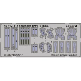 Eduard 1:48 F-4 seatbelts grey STEEL