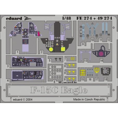 Eduard 1:48 F-15C interior HASEGAWA