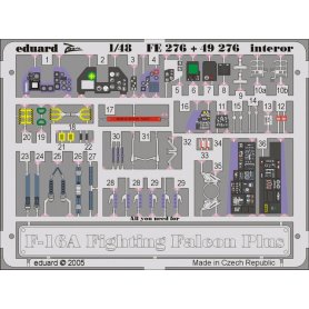 Eduard 1:48 Elementy wnętrza do F-16A Plus dla Hasegawa