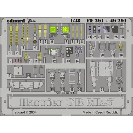 Eduard 1:48 Harrier Gr Mk.7 HASEGAWA 7236