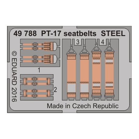 Eduard 1:48 PT-17 seatbelts STEEL REVELL 03957