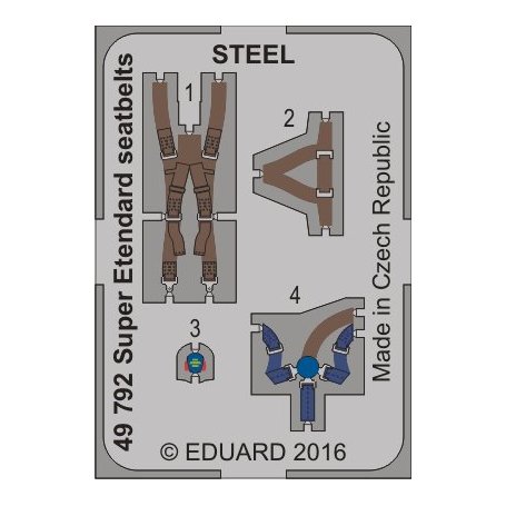 Eduard 1:48 Super Etendard seatbelts STEEL KITTY HAWK KH80138