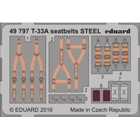 Eduard 1:48 T-33A seatbelts STEEL GREAT WALL HOBBY L4819