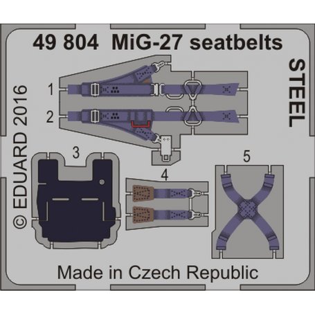 Eduard 1:48 MiG-27 seatbelts STEEL TRUMPETER 05802