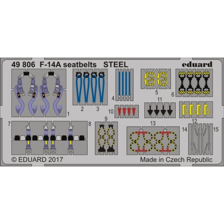 F-14A seatbelts STEEL TAMIYA 61114